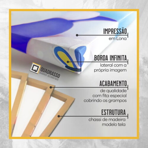 Kit 3 Quadros 40x35cm Personalizado com Foto em Lona