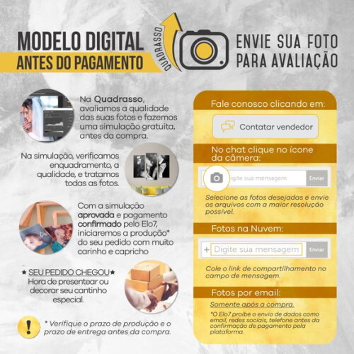 Kit 6 Quadros 60x35cm Personalizado Foto em Tecido