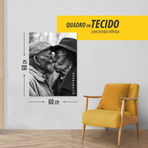 Quadro 60x40cm Sua Foto em Tecido - Quadro Personalizado