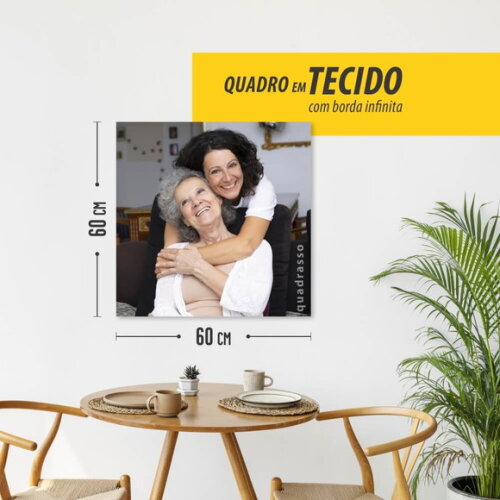 Quadro 60x60 cm Sua Foto em Tecido - Quadro Personalizado