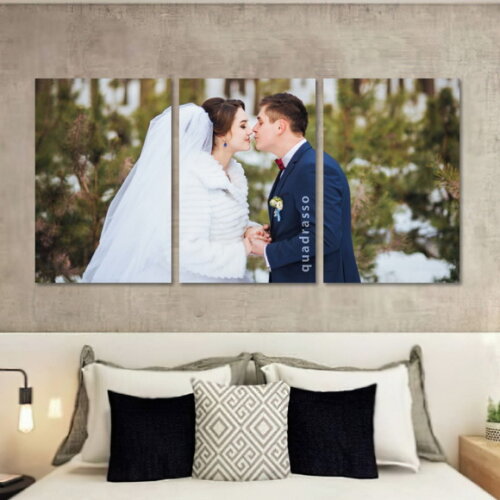 Quadro Decorativo 124x60 Personalizado Borda Infinita Tecido