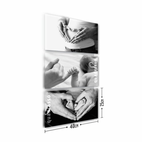Quadro Decorativo 40x25cm Kit 3telas em Tecido Personalizado