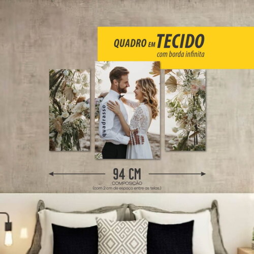 Quadro Decorativo Sala Quarto Personalizado Mosaico Tecido