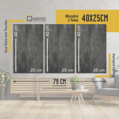 Quadro Decorativos Leão 79x40cm Mosaico 3 Partes
