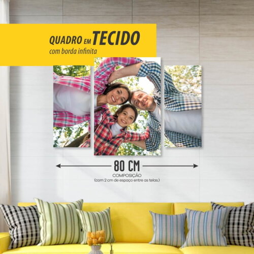 Quadro Personalizado 80x60 para Sala, Quarto Tela em Tecido
