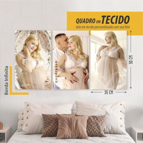 Quadros Decorativos 50x35cm Kit 3 Telas Quadro Personalizado