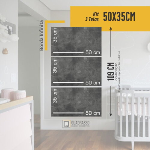 Quadros Decorativos 50x35cm Kit 3 Telas Quadro Personalizado
