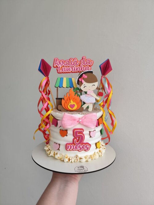 Topper para bolos tema junino para meninas