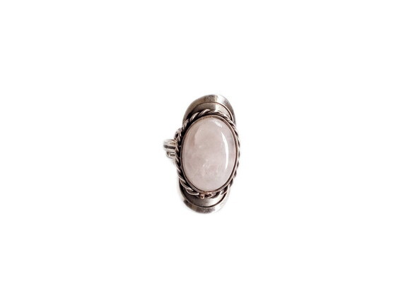 Anel de Alpaca com Quartzo Rosa