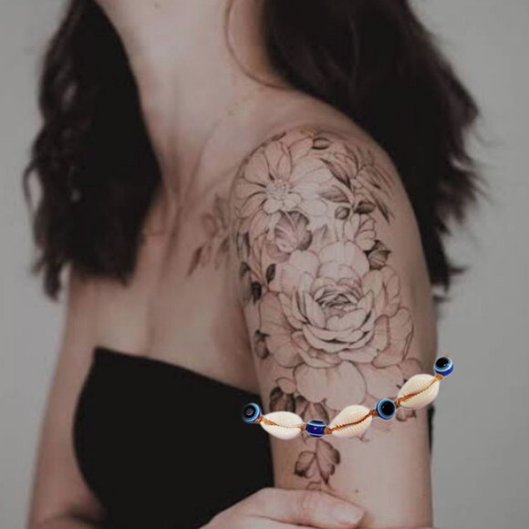 Bracelete de Búzios e Olho Grego, Artesanal
