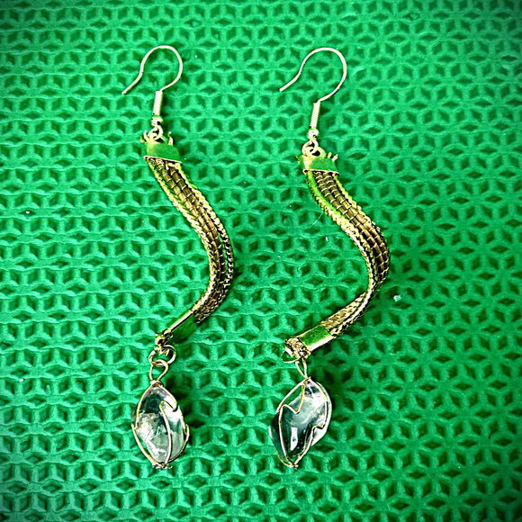 Brinco Capim Dourado Pedra Ametista, Artesanal