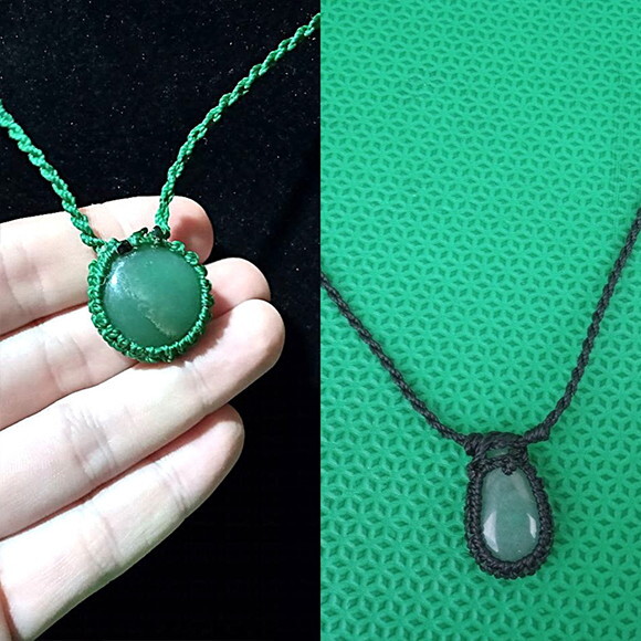 Colar de Macramê Artesanal com Pedra Natural, Variedades