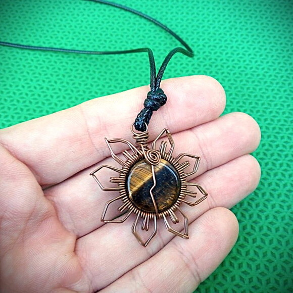 Colar Mandala Flor em Cobre
