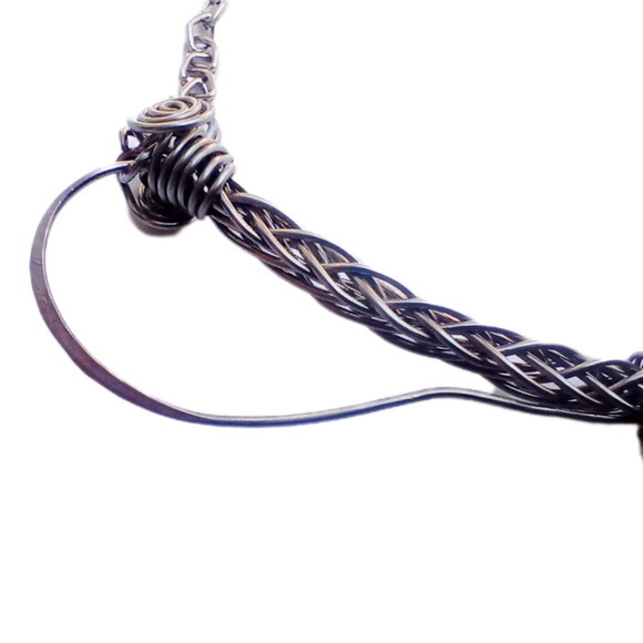 Colar Obsidiana Sheen Filigrana Artesanal