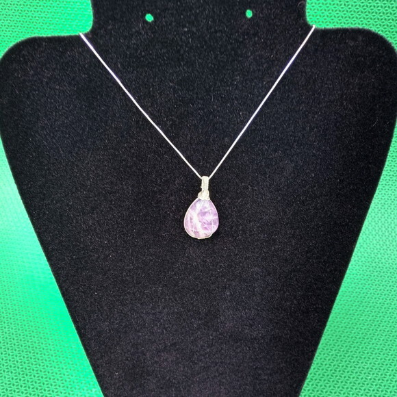 Colar Prata 950 com Pedra Ametista