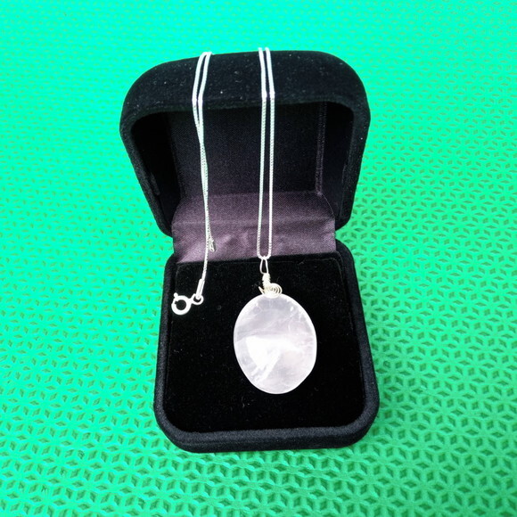 Colar Prata 950 com Quartzo Cristal