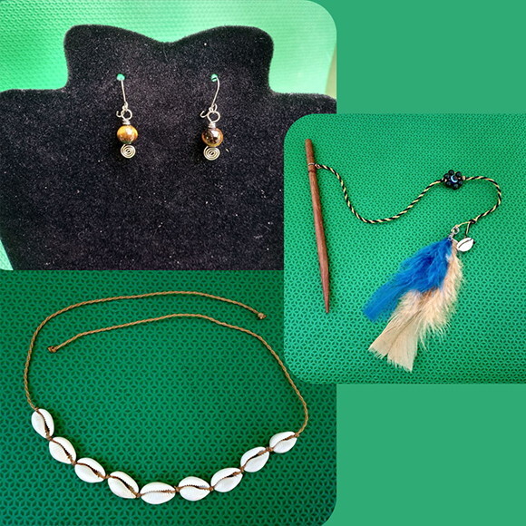 Kit de Acessórios Artesanais, Tererê, Brinco, Gargantilha