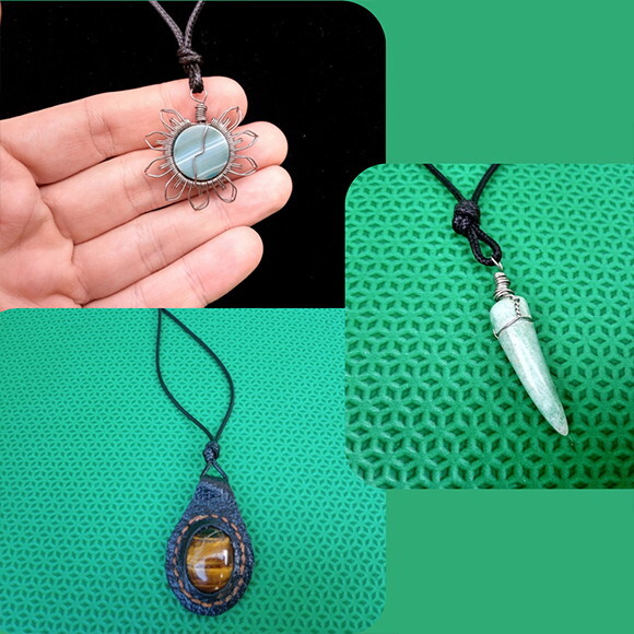 Kit de Colares de Pedra Naturais, Artesanal