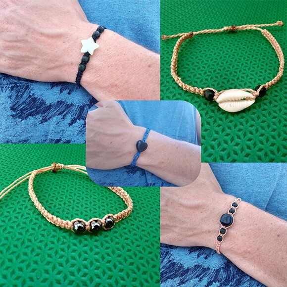 Pulseira de Macramê Fina, Variedades