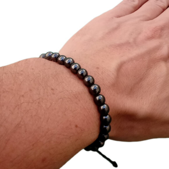 Pulseira Hematita de Pedras Esféricas