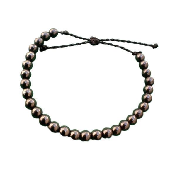 Pulseira Hematita de Pedras Esféricas