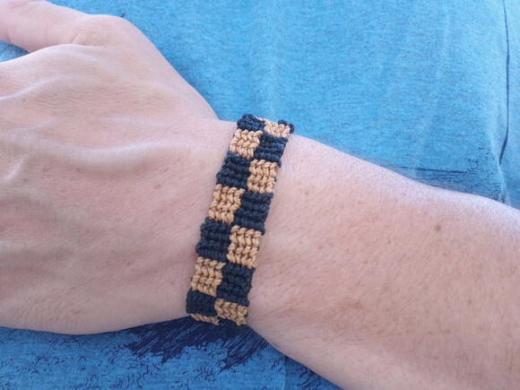 Pulseiras de Macramê, Larga, Xadrez, Artesanal