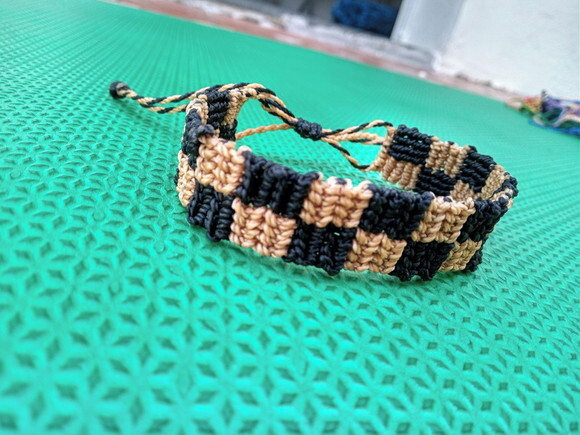 Pulseiras de Macramê, Larga, Xadrez, Artesanal