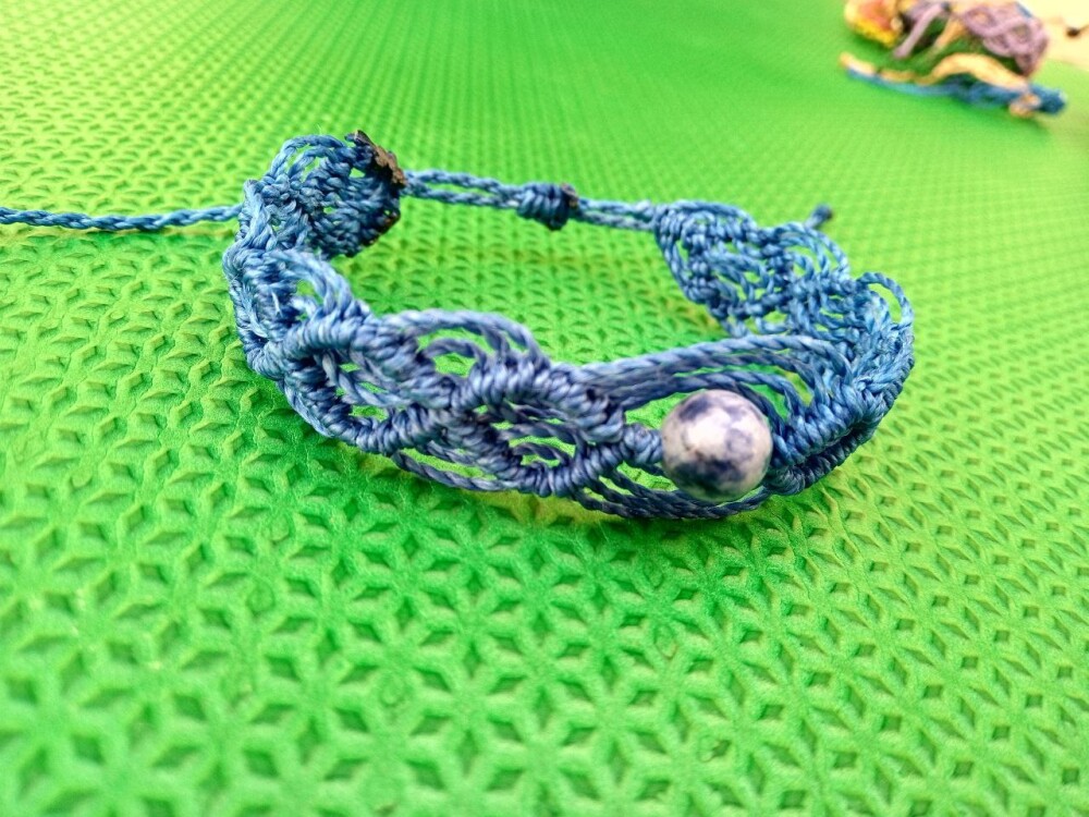 Pulseira de Macramê com Pedra Natural, Variedades