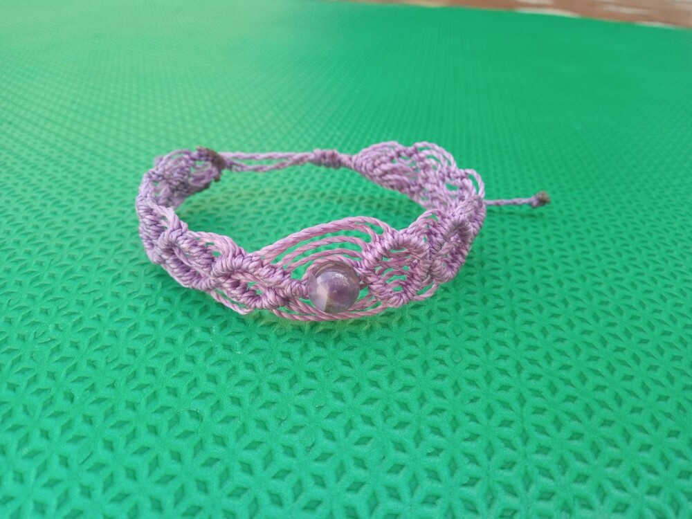 Pulseira de Macramê com Pedra Natural, Variedades