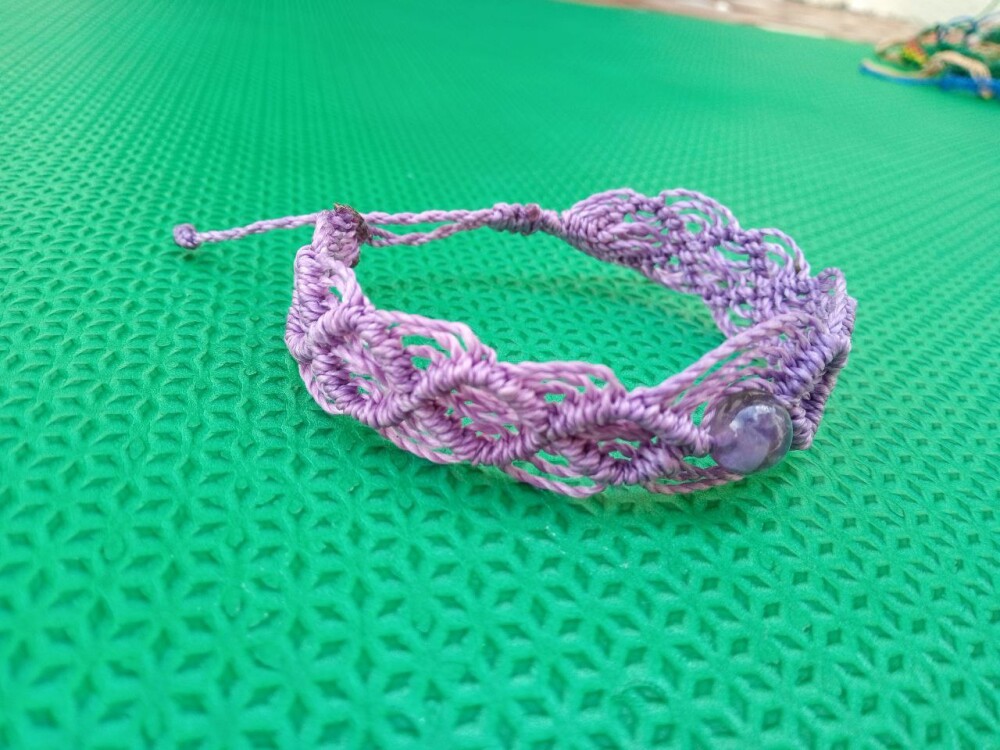 Pulseira de Macramê com Pedra Natural, Variedades