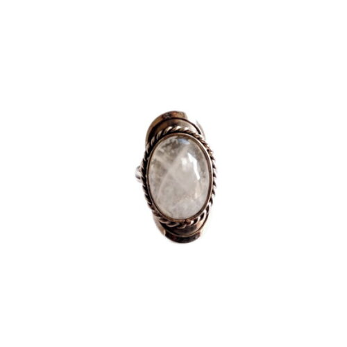Anel de Alpaca com Cristal de Quartzo
