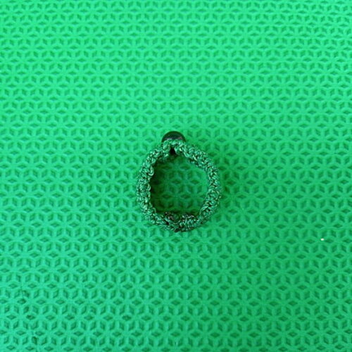 Anel de Macramê Verde com Pedra Ônix, Artesanal