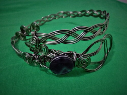 Bracelete em Aço Inox com Ametista