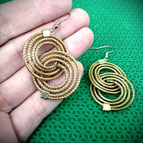 Brinco Capim Dourado Argolas, Artesanal