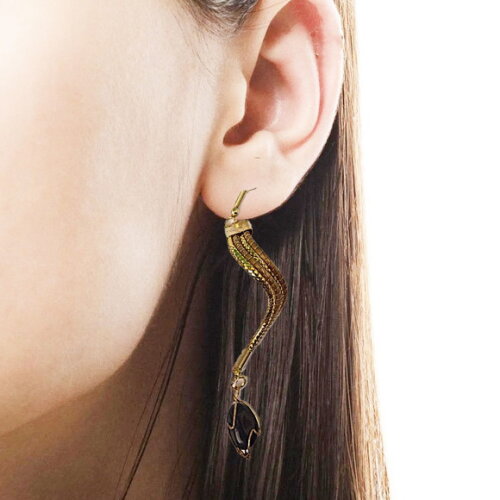 Brinco Capim Dourado Pedra Ônix, Artesanal