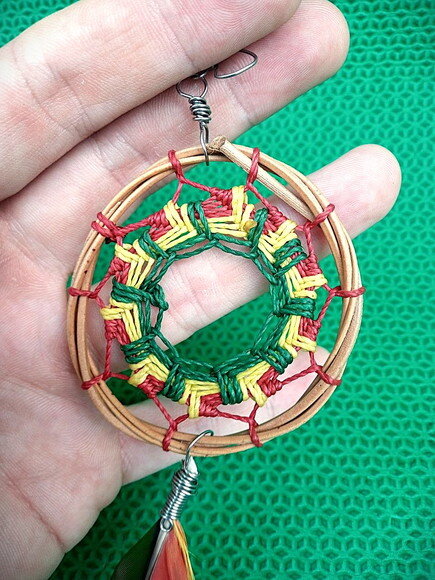 Brinco Filtro dos Sonhos Mandala, Penas Naturais ,artesanal