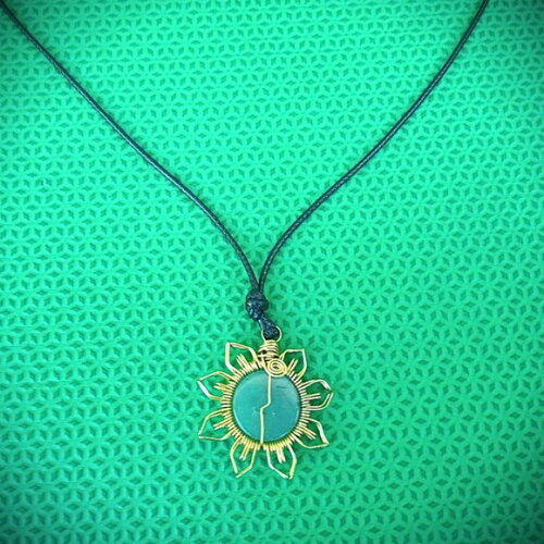 Colar Artesanal Estilo Mandala com Pedra Natural, Variados.