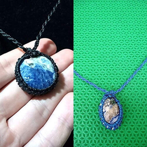 Colar de Macramê Artesanal com Pedra Natural, Variedades