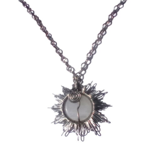Colar Mandala Pedra Quartzo Branco