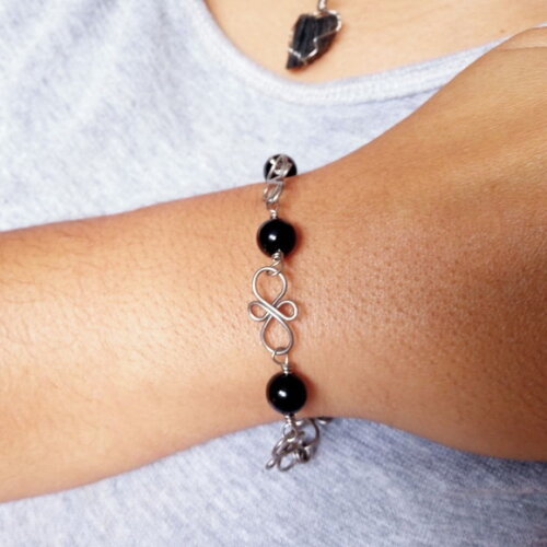 Conjunto de Ônix, Acessórios com Pedra Ônix e Turmalina