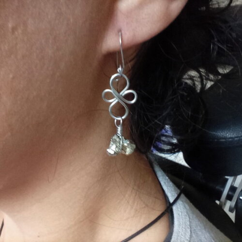 Conjunto de Pedra Pirita, Artesanal. Aço Inox, Artesanal