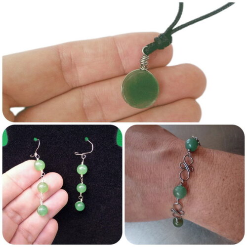Conjunto Quartzo Verde, Kit Acessórios de Quartzo Verde