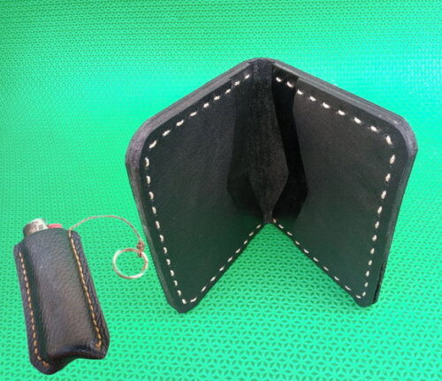 Kit Carteira com Capinha de Isqueiro de Couro