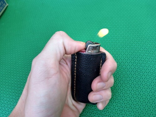 Kit Carteira com Capinha de Isqueiro de Couro