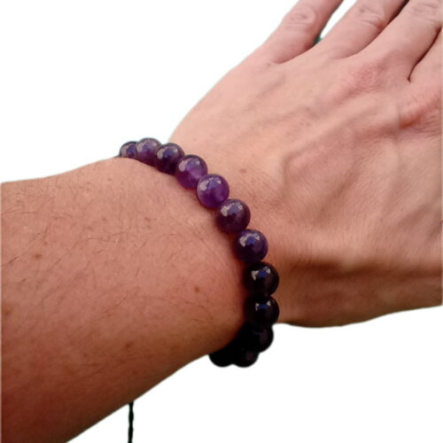 Pulseira Ametista de Pedras Esféricas