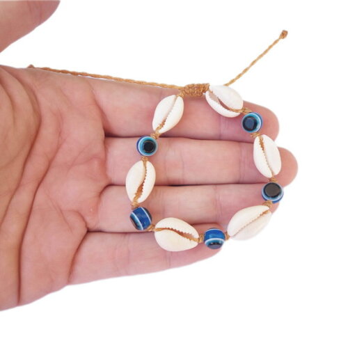 Pulseira de Búzios e Olho Grego
