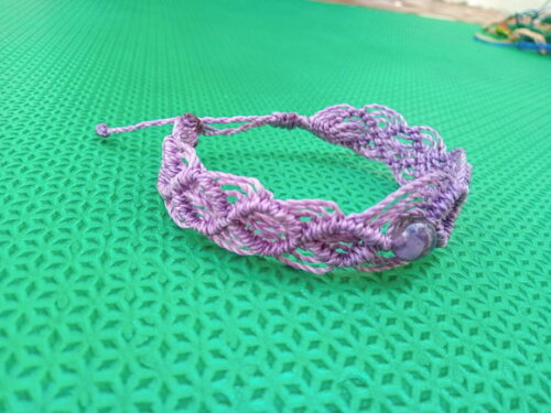 Pulseira de Macramê com Pedra Natural, Variedades