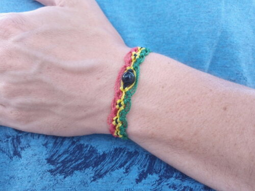 Pulseira de Macramê com Pedra Natural, Variedades