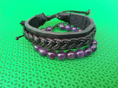 Pulseira Dupla, Kit de Pulseiras de Ametista