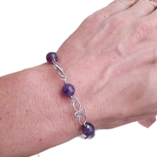 Pulseiras de Aço com Pedras Esféricas, Variedades.